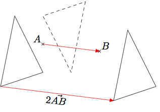 symétrie centrale, vecteurs et translation